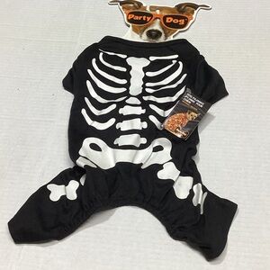 Black Skeleton Halloween pet pajamas, size